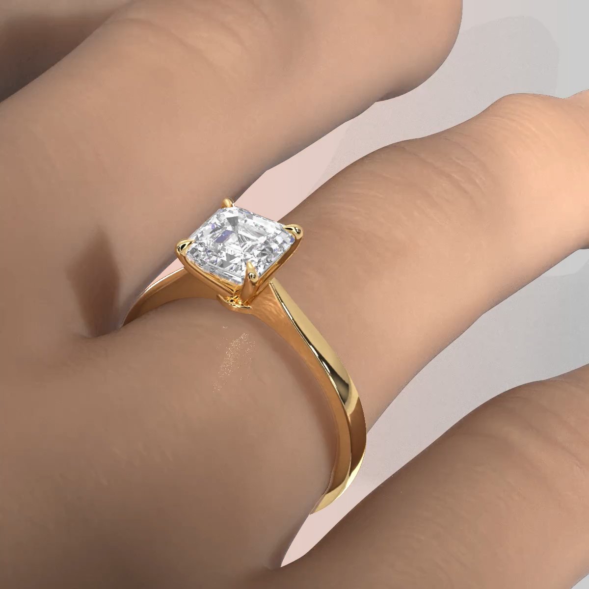 3g Lab Grown Diamond Tapper Solitaire IGI Certified Engagement Ring Setting 2mm 1.00 Ctw.